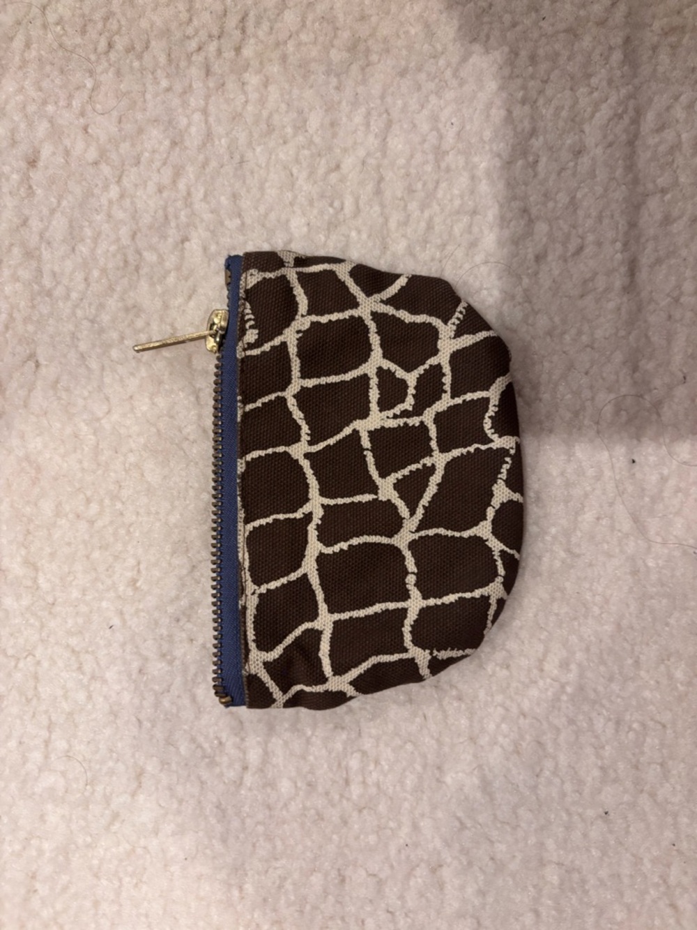 Brown Giraffe-Print Coin Pouch Wallet - Small Zip Wallet